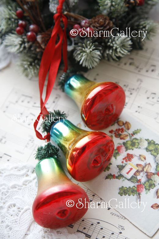 Колокольчики ГДР. Гирлянда из колокольчиков, елочные игрушки. Винтаж.