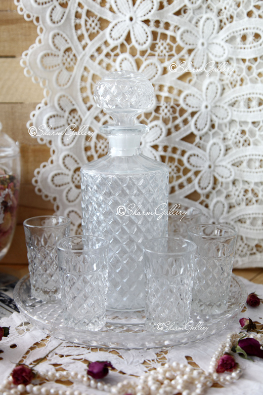 Набор для крепких напитков. Винтаж, СССР, стекло.