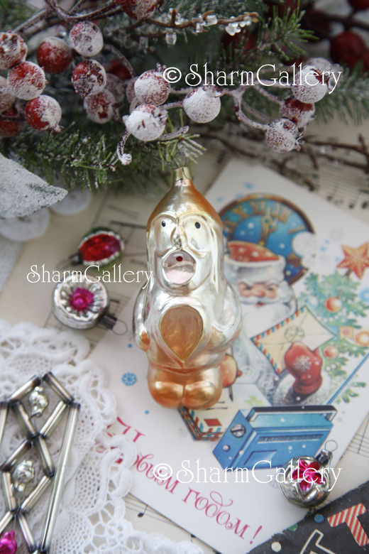 Богатырь/Витязь. Елочная игрушка cтекло, СССР.