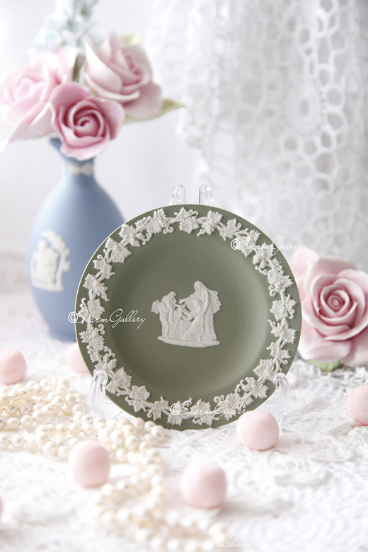 Тарелочка №8, яшмовый фарфор WEDGWOOD, винтаж.