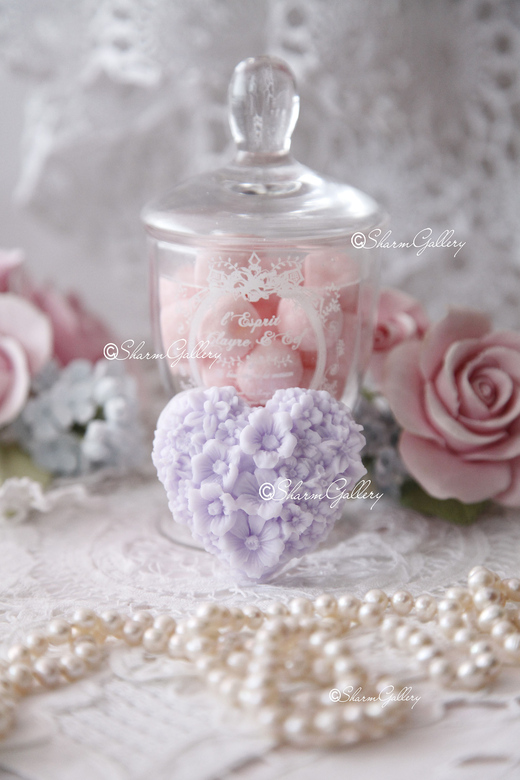 Цветочное сердце. Мыло ручной работы.