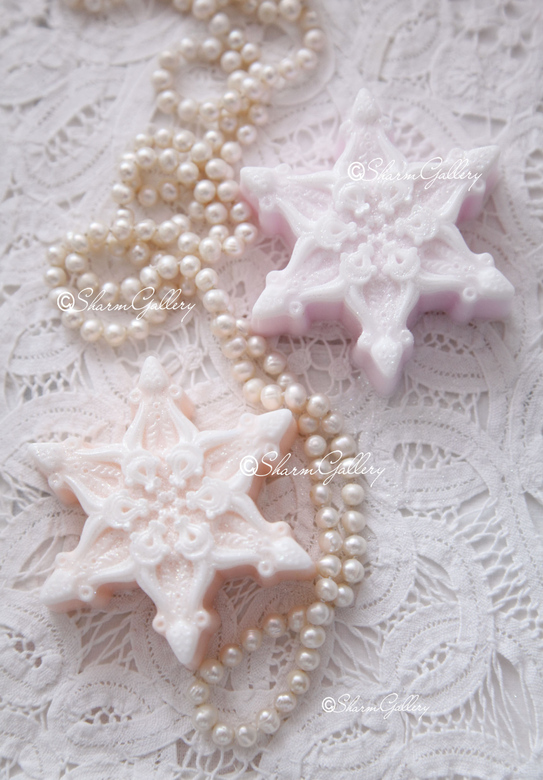 Снежинка №7. Новогоднее мыло ручной работы.