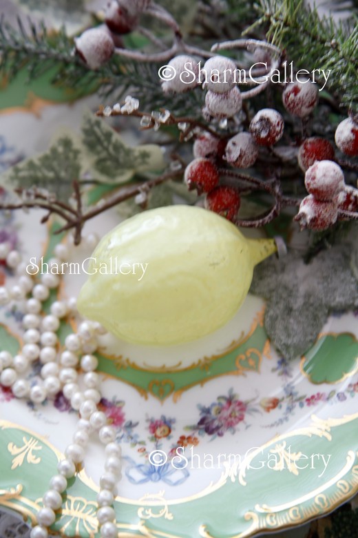 Лимон. Елочная игрушка, стекло, СССР. Винтаж.