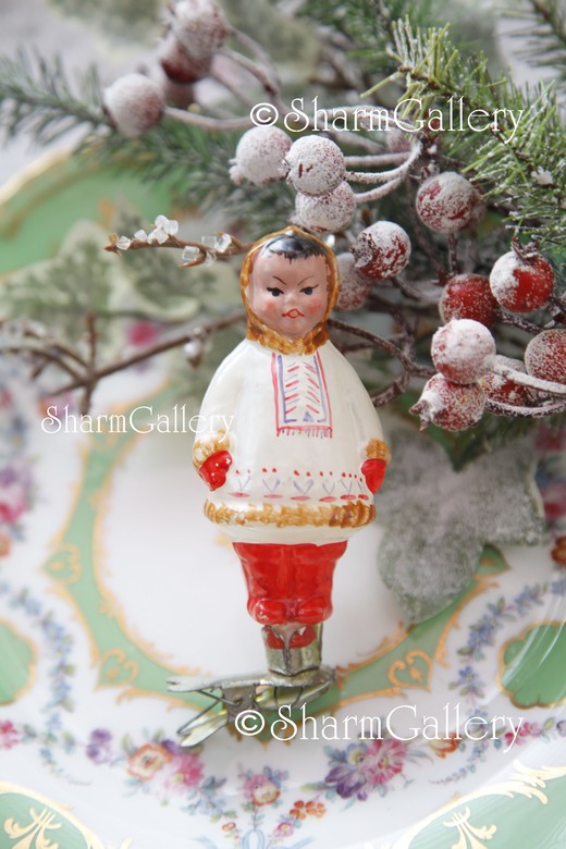 "Якут", (ненец) дружба народов. Елочная игрушка, на прищепке СССР.