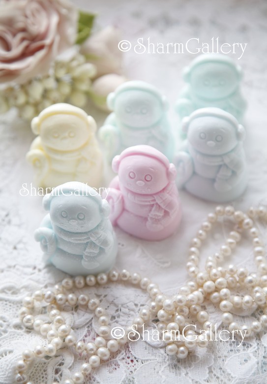 Снеговичок. Новогоднее мыло.