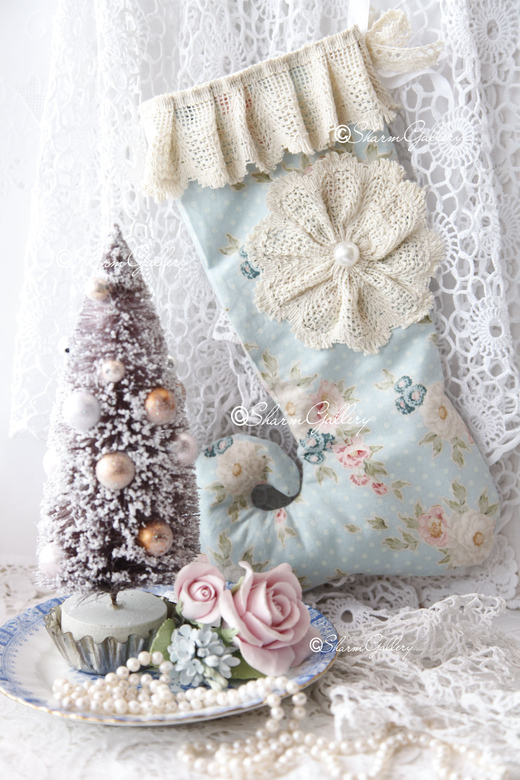 Новогодний сапожок для подарков №3, ручная работа.