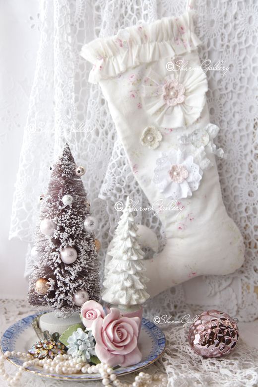 Новогодний сапожок для подарков №4, ручная работа.