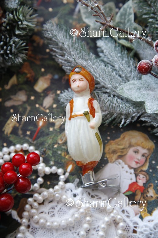 Алладин. Редкий раскрас! Елочная игрушка на прищепке. СССР.