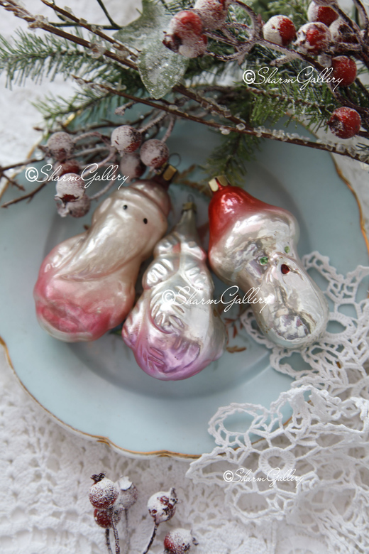 Набор елочных игрушек СССР №44. Винтаж, 3шт.