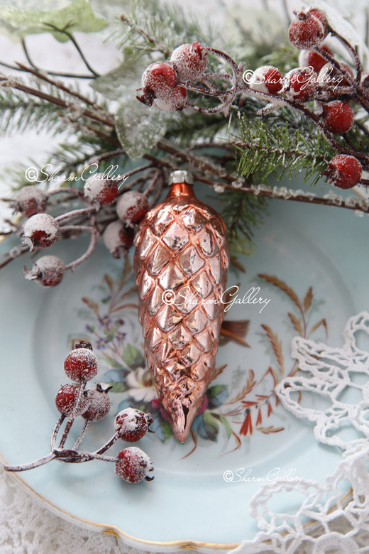 Шишка №4. Елочная игрушка, стекло, СССР.