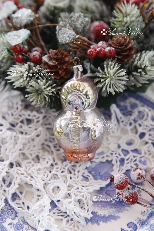 Ребенок укутыш. №2. Елочная игрушка, стекло, СССР.