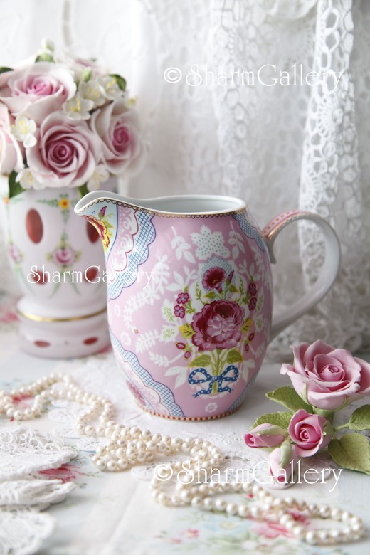 Фарфоровый кувшин. "Floral Pink" от Mimex, PiP Studio Голландия.