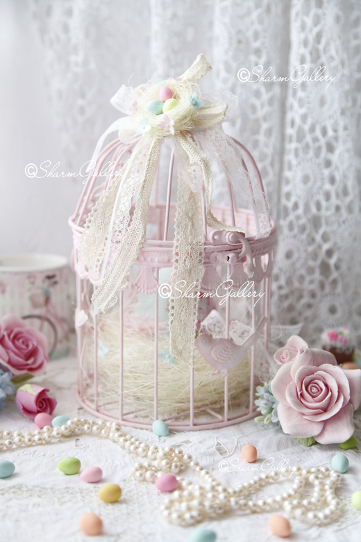 Клетка декоративная "Пасхальная". Ручная работа.