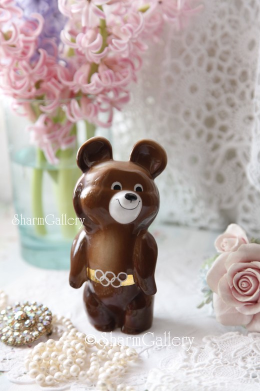 Олимпийский Мишка №22. Фарфор, Кузяевский Фарфоровый Завод.