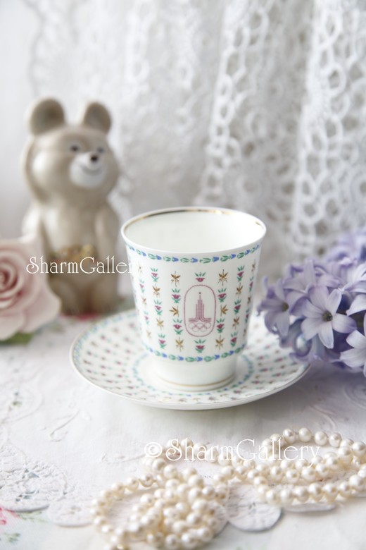 Редкая чайная пара Олимпиада 80. Фарфор, ЛФЗ.