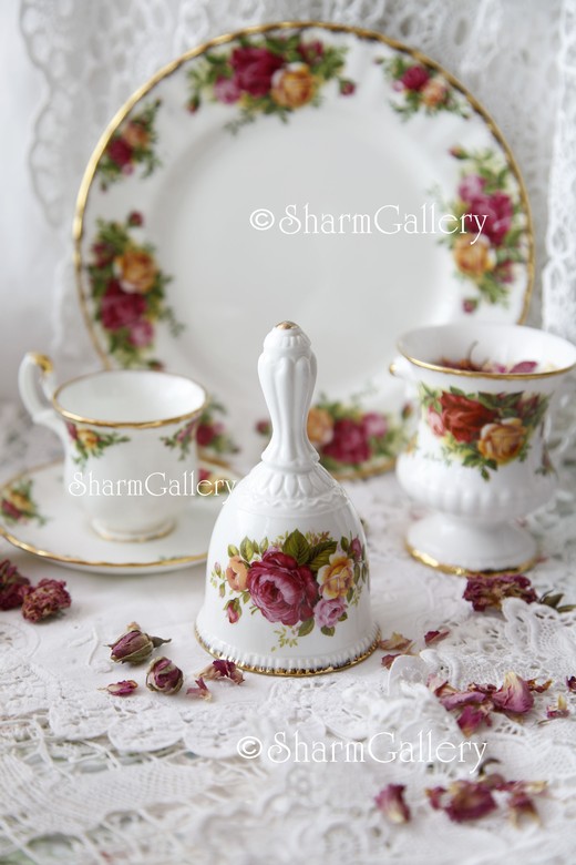 Колокольчик Cottage Rose. Фарфор, винтаж.