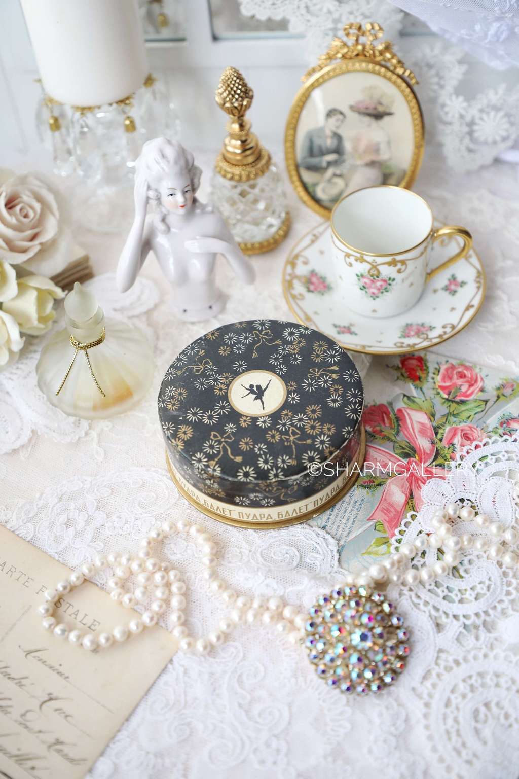 Пудра "Балет" в коробке, большая. Рашель, Новая Заря, СССР.