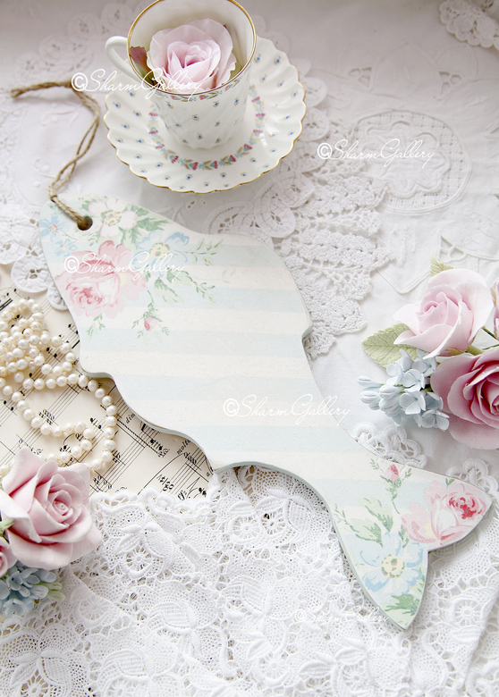 Деревянная, разделочная доска "Рыба". Шебби шик, ручная работа.