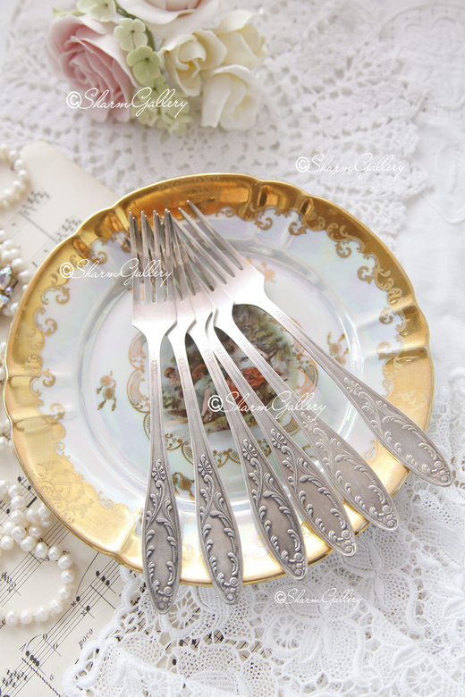 Десертные вилки, мельхиор. Набор №127. CCCP, Кольчугино.