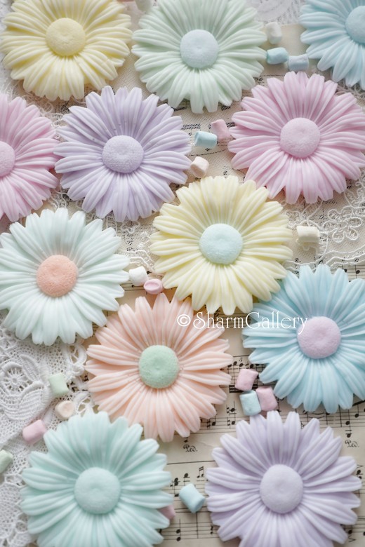 Нежная Гербера. Мыло ручной работы.