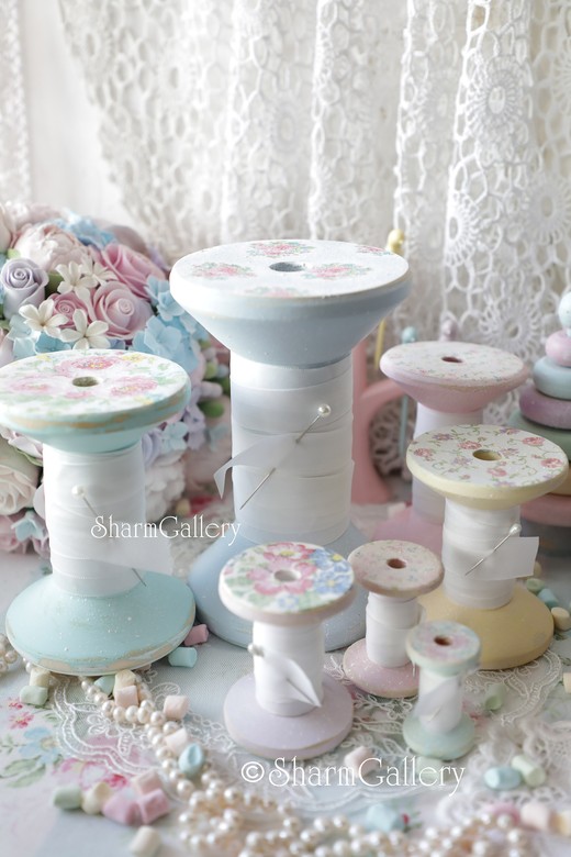 "Shabby bobbin". Набор деревянных катушек 7шт.!