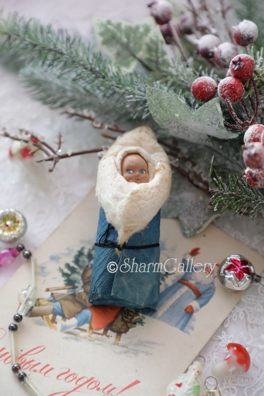 Елочная игрушка из ваты "Младенец" (пеленашка) СССР