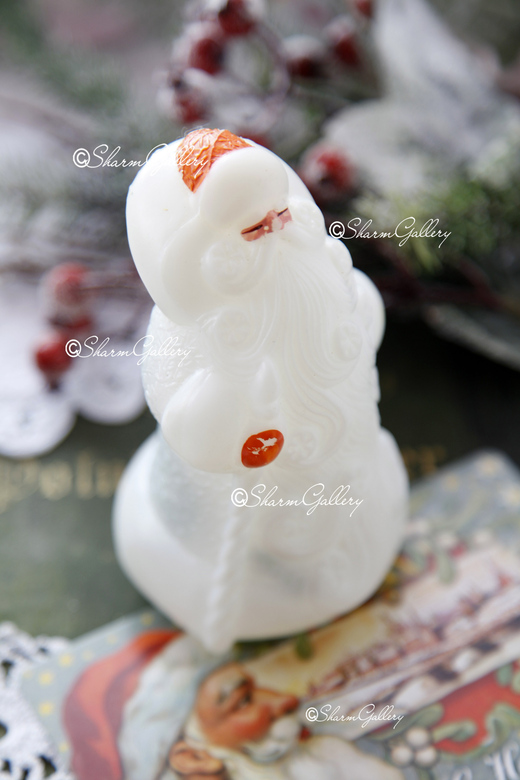 Дед Мороз для елочки «Малютка» 12,5см., пластмасса, СССР. №3