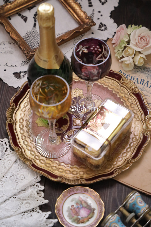 Флорентийский поднос "бордо с розовым", винтаж, Италия.