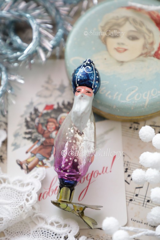 "Волшебник". Старинная елочная игрушка на прищепке.