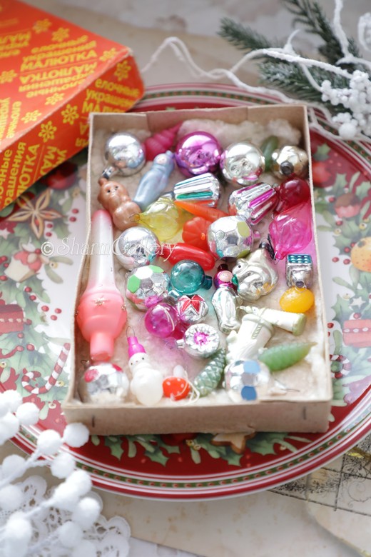 Набор елочных игрушек Малютка №29, 38шт., коробке! СССР.