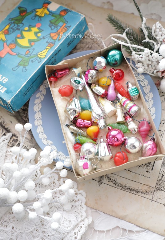 Набор елочных игрушек Малютка №24, 36шт., коробке! СССР.