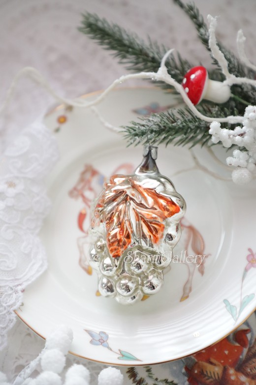 Елочная игрушка Виноград. №1. Стекло, СССР.