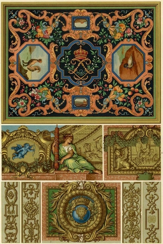 Литография "Орнаменты 17 века"