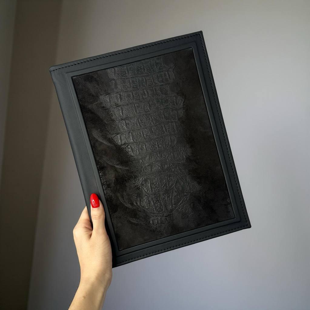 Папка на подпить из натуральной кожи фактура РЕПТИЛИЯ