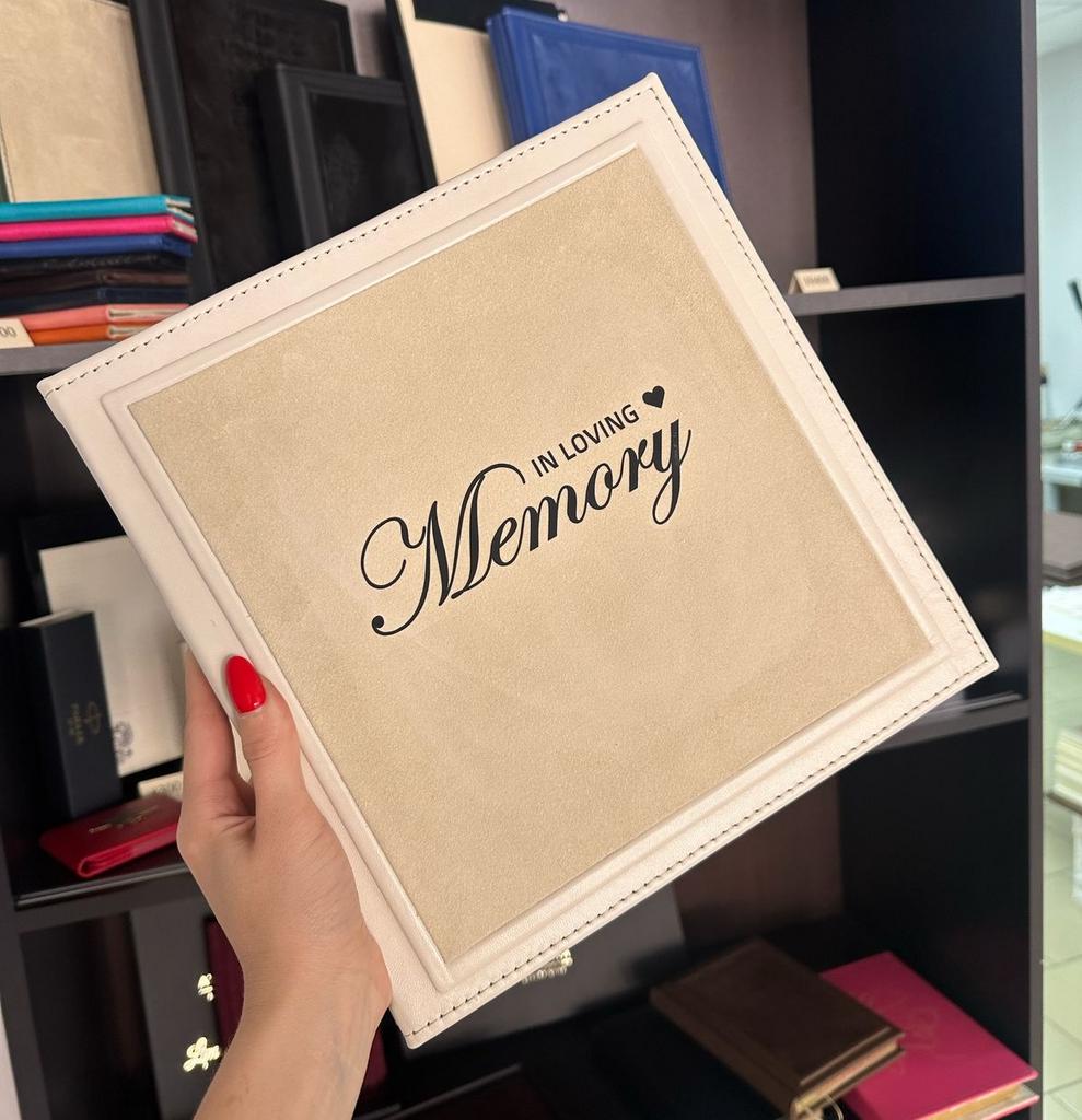 Молочный именной фотоальбом, свадебной тематики принт