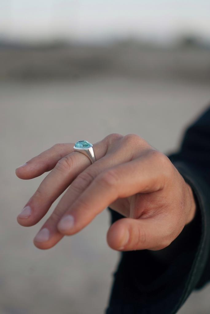 Кольцо с аквамарином
