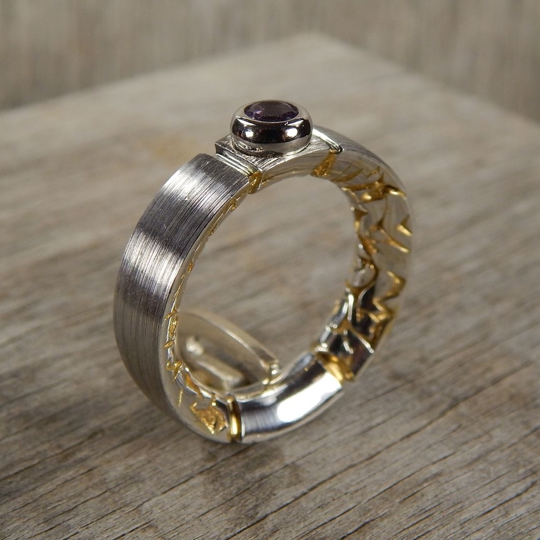 Серебряное кольцо с аметистом