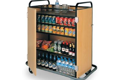 Тележка для напитков с дверцами и замком, МДФ/ сталь  55*80*100