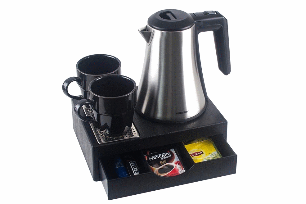 Чайный набор R 142 антивандальный, пластик, черный 267*190*80 Объем: 0,6 литра Мощность: 800 W