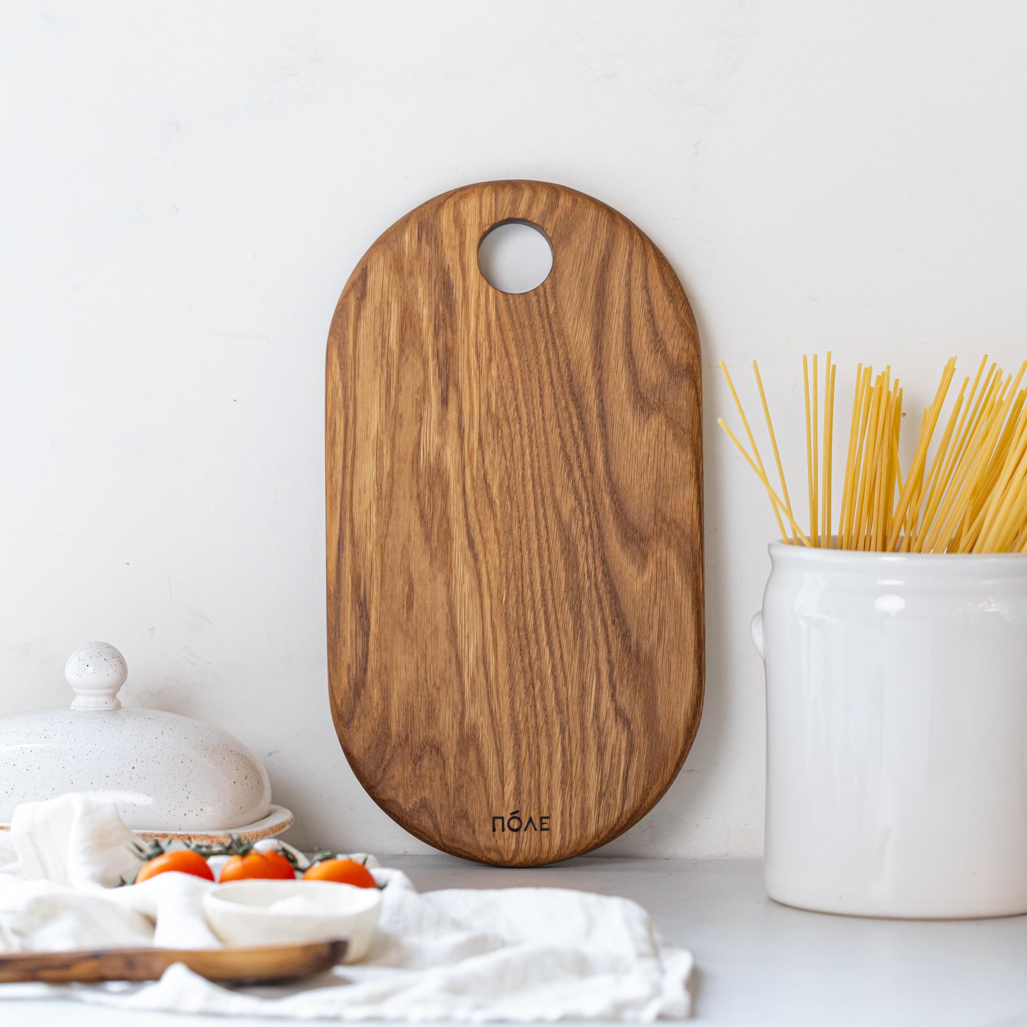 Дубовая доска разделочная овальная  малая