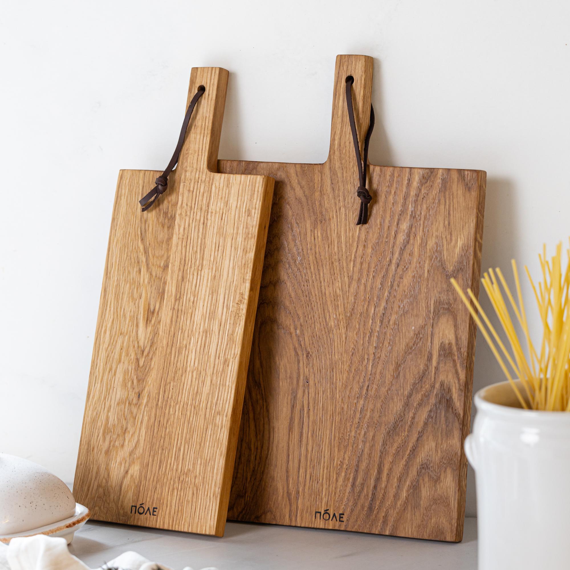 Набор дубовых квадратных досок с ручкой