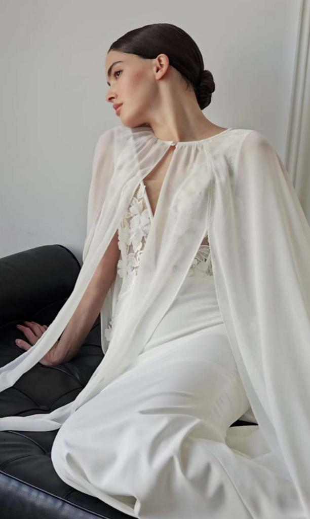 Свадебный кейп из шифона