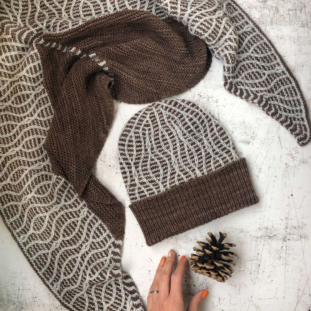 Комплект Мелководье - шапка + шаль