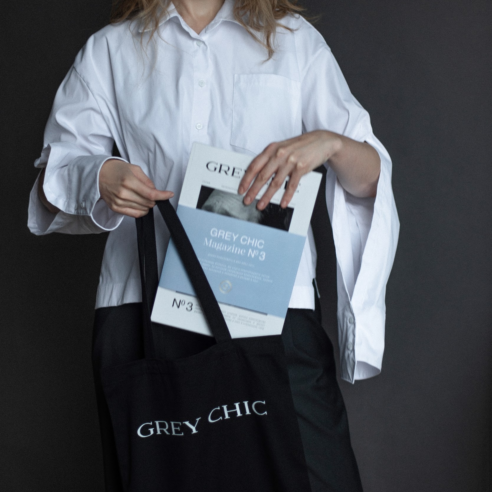 Журнал GREY CHIC Magazine + фирменный шоппер + открытка