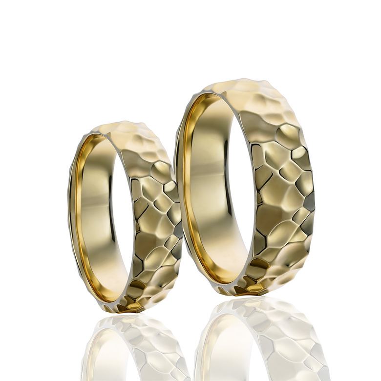 Обручальные кольца "Волны" из лимонного золота (от 3,5 мм)