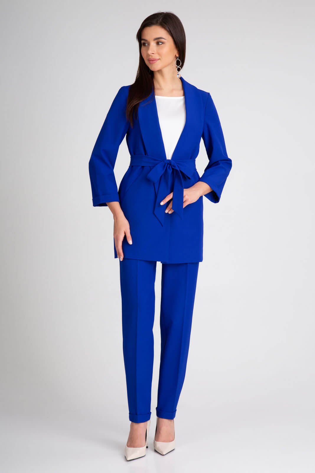 Костюм брючный 10305 цвет василек 42-54