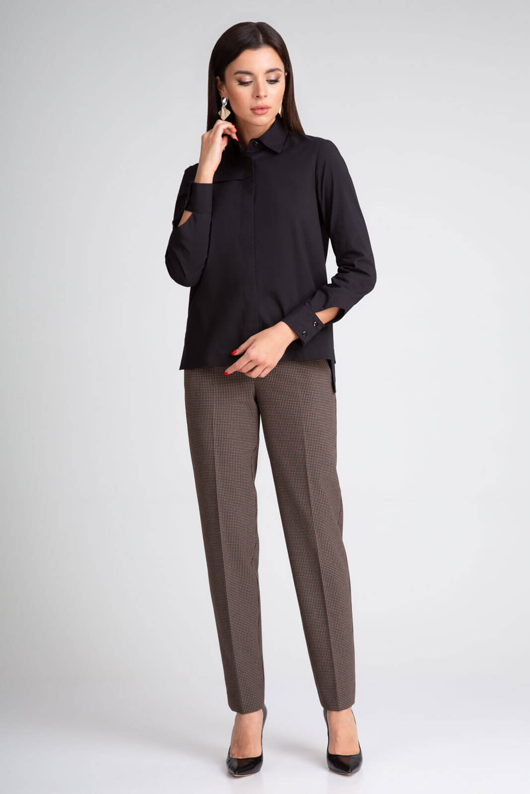 Блузка 418 черный цвет 42-58