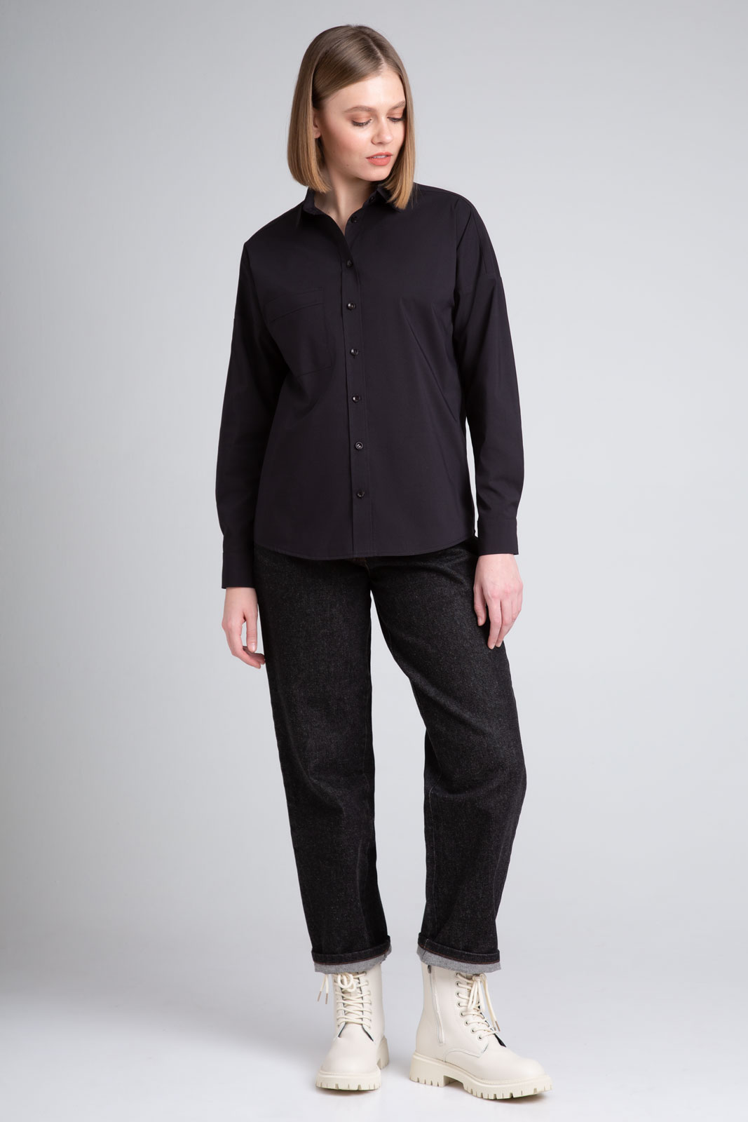 Блузка 404 черный цвет 42-58