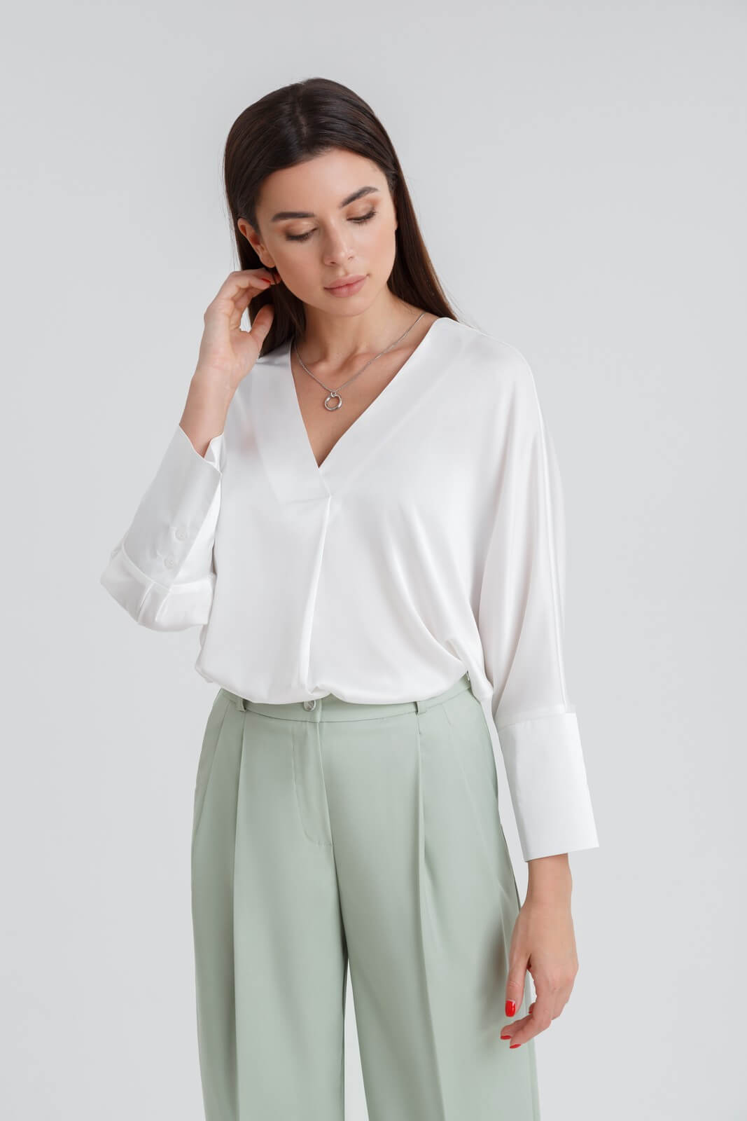 Блузка 403 молочный цвет 42-58