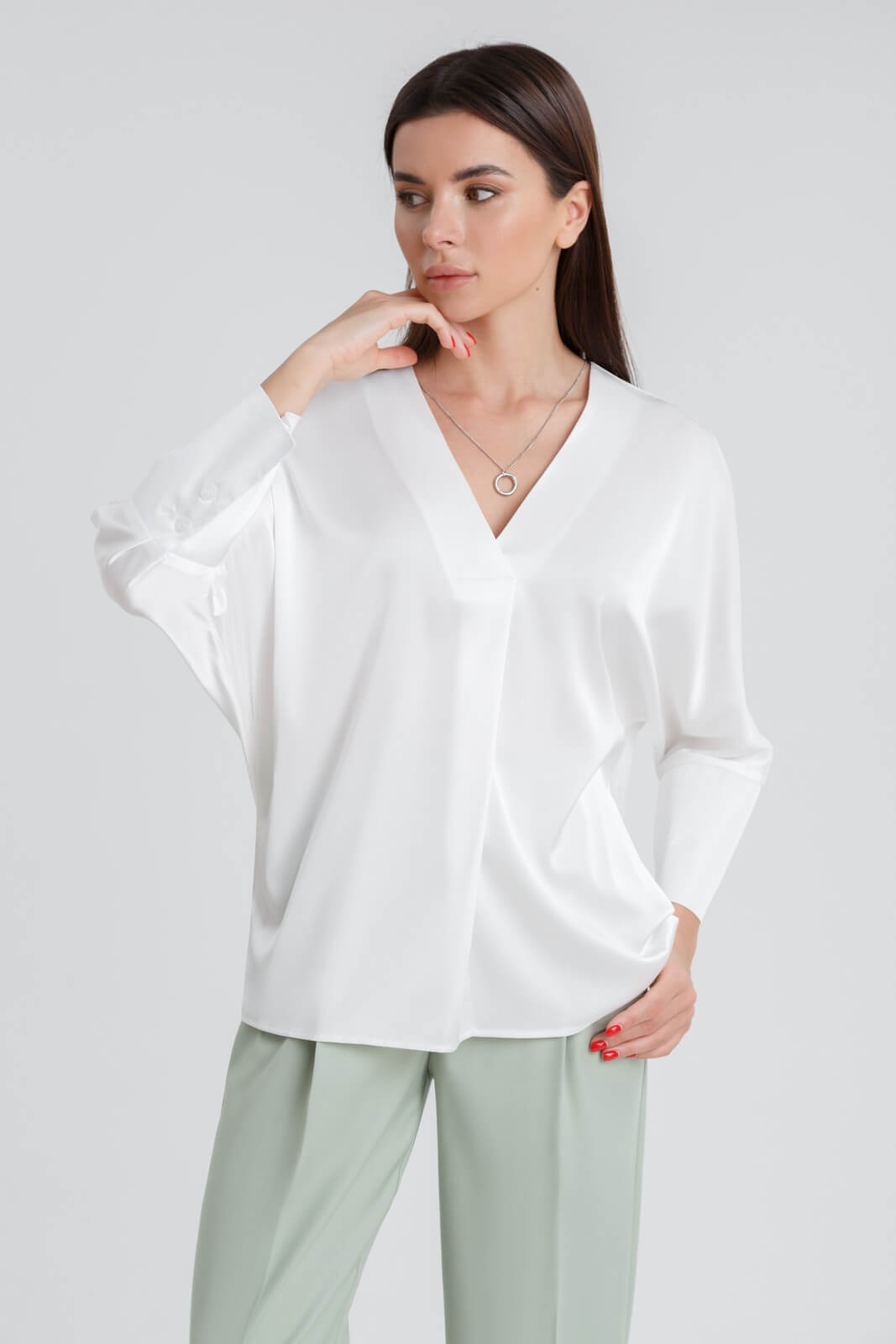 Блузка 403 молочный цвет 42-58